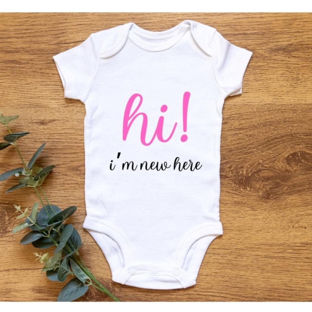 White Baby Onesie with Graphic Print